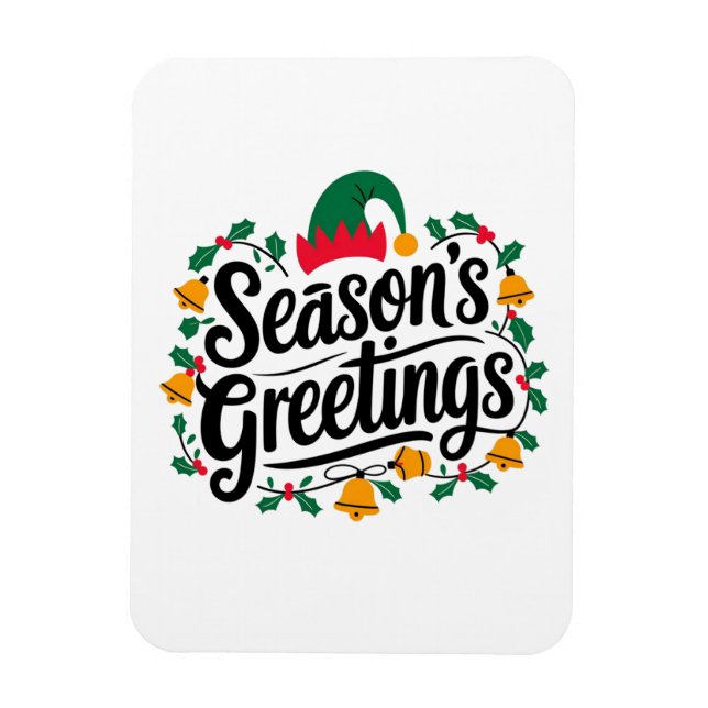 Imán Saludos de temporada Navidad (Vertical)