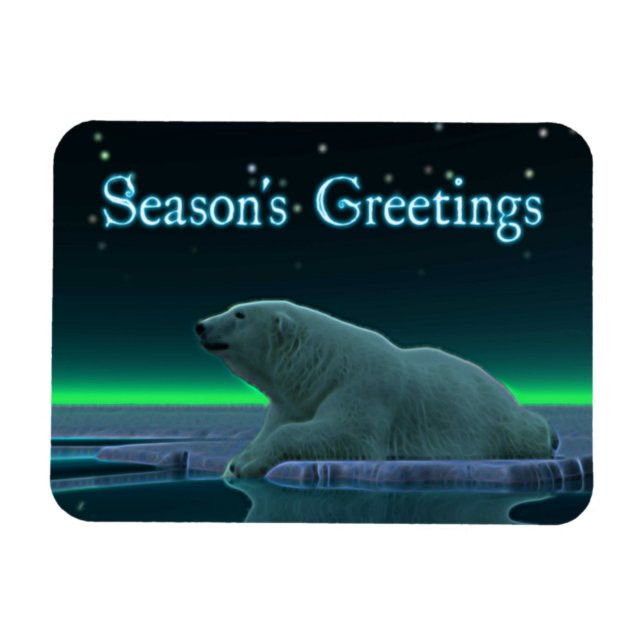 Imán Saludos de temporada - Oso Polar del borde del hie (Horizontal)