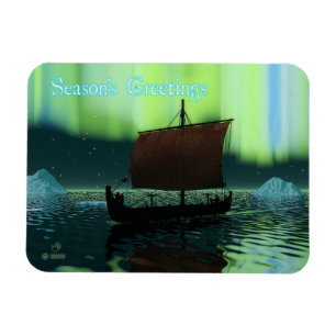 Imán Saludos de temporada - Viking Ship