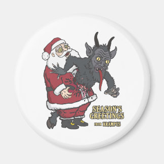 Imán Saludos de vacaciones de Krampus (y Santa)