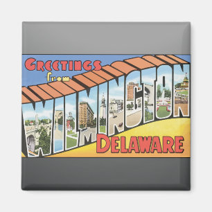 Imán Saludos de Wilmington Delaware, vintage