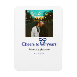 Imán Saludos del arco iris azul a boda de 40 años