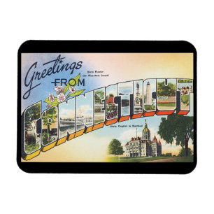 Imán Saludos del poster del viaje de