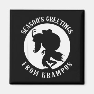 Imán Saludos descarados de Krampus Ropa de Navidad Me