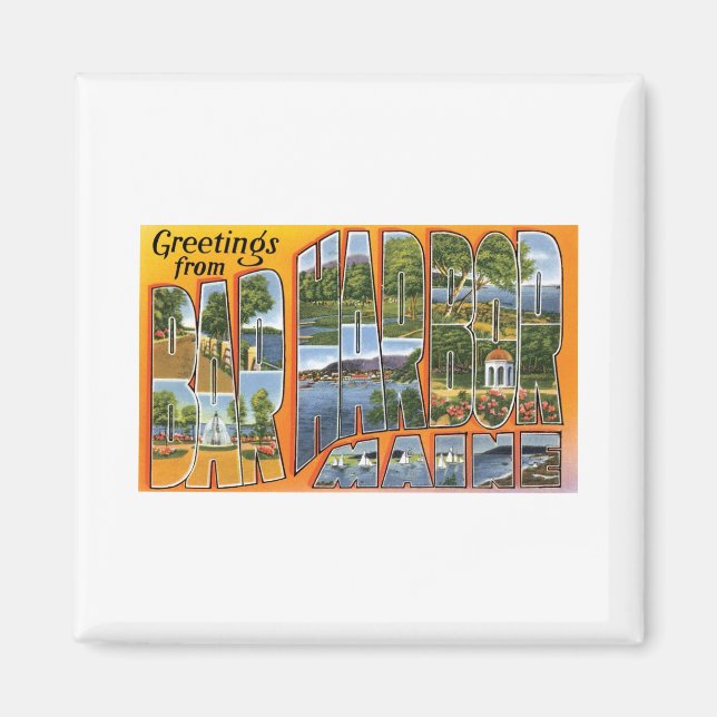 Imán Saludos desde Bar Harbour, Maine (Frente)