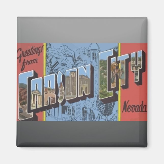 Imán Saludos desde Carson City Nevada, Vintage (Frente)