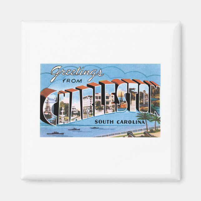 Imán Saludos desde Charleston, SC (Frente)