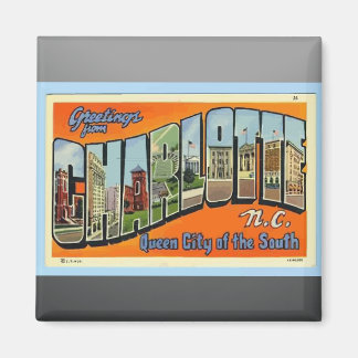 Imán Saludos desde Charlotte N.C., Vintage