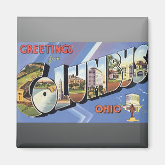Imán Saludos desde Columbus Ohio, Vintage