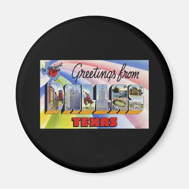 Imán Saludos desde Dallas Texas (Frente)