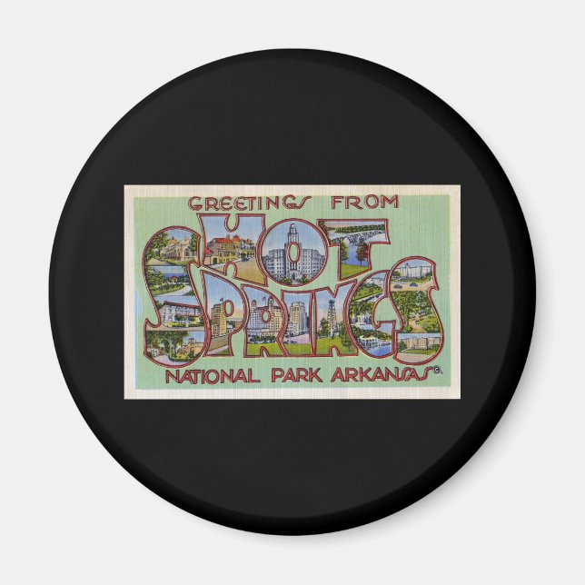 Imán Saludos desde el Parque Nacional de Hot Springs en (Frente)