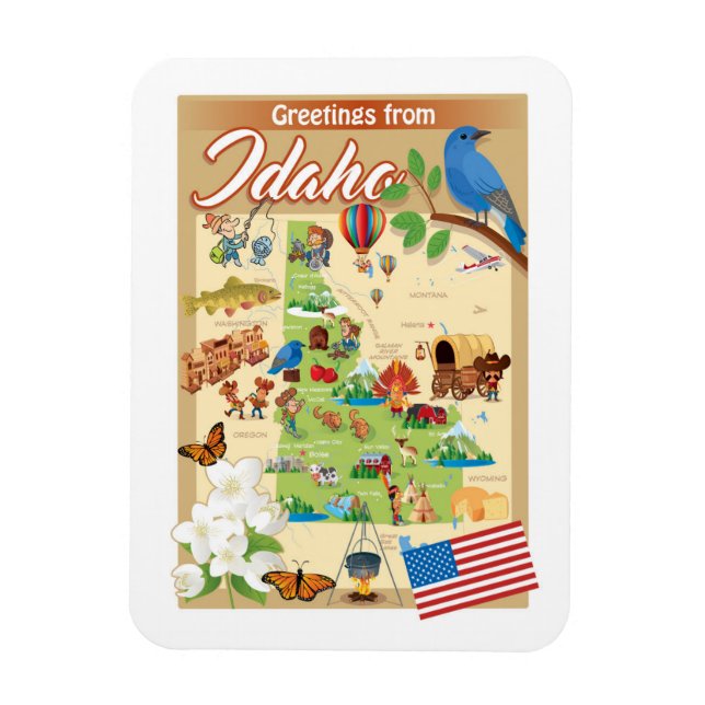 Imán Saludos desde Idaho (Vertical)