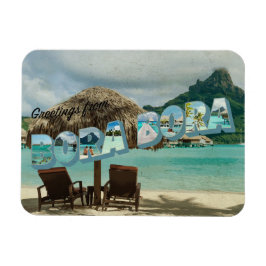 Imán Saludos desde la tarjeta vintage de Bora Bora