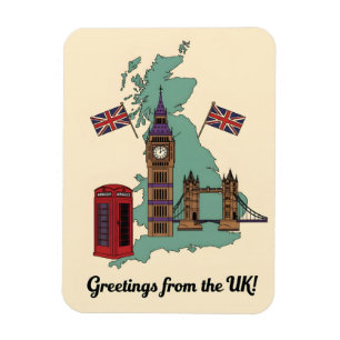 Imán Saludos desde los monumentos británicos de viaje d