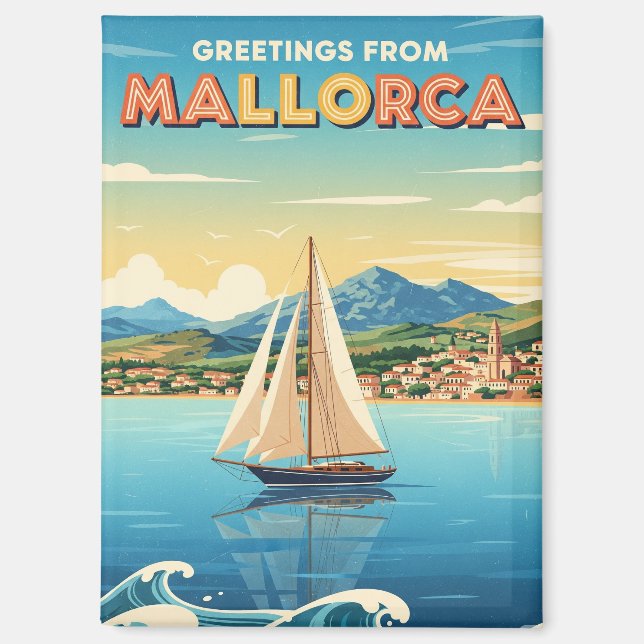 Imán Saludos desde Mallorca Viajes a España (Anverso)