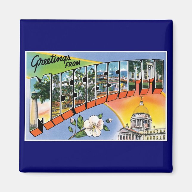 Imán ¡Saludos desde Mississippi! (Frente)