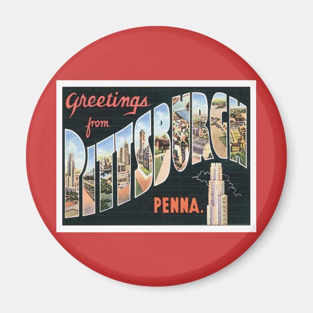 Imán Saludos Desde Pittsburgh, Pennsylvania (Frente)