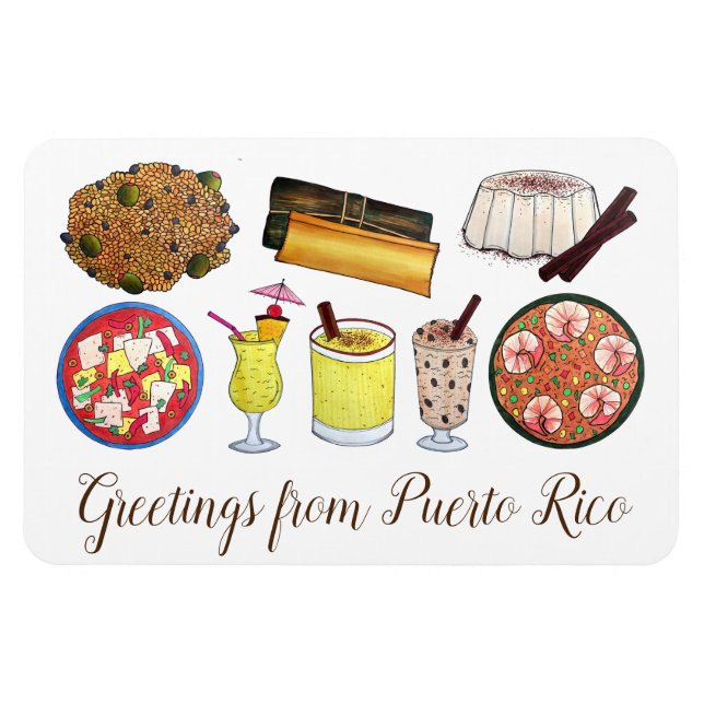 Imán Saludos desde Puerto Rico a los alimentos de la is (Horizontal)