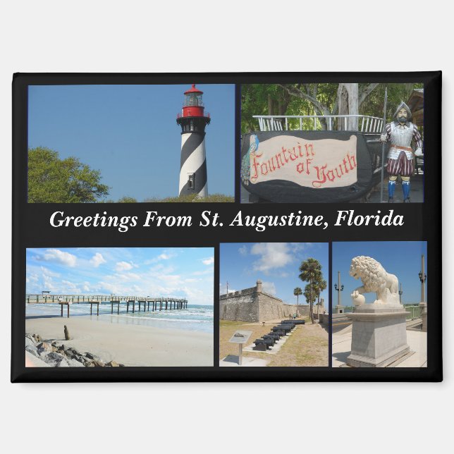Imán Saludos desde San Agustín, Florida Magnet (Anverso)