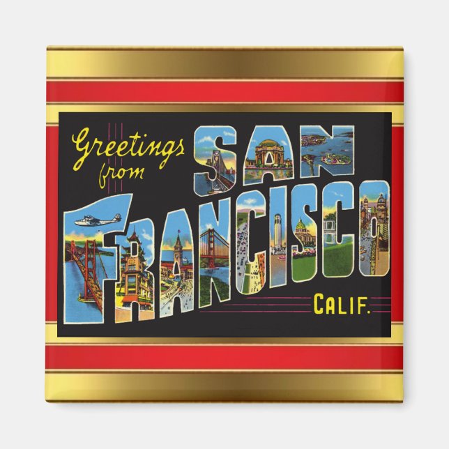 Imán Saludos desde San Francisco Magnet (Frente)