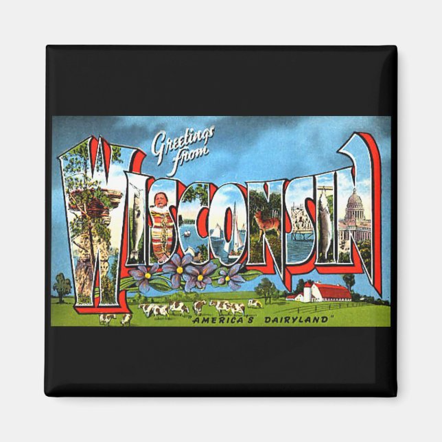 Imán Saludos desde Wisconsin (Frente)