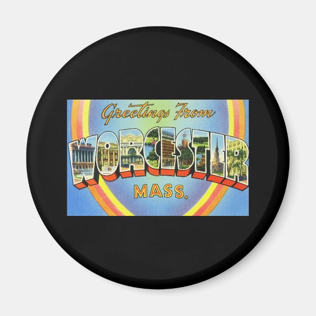 Imán Saludos desde Worcester Massachusetts (Frente)