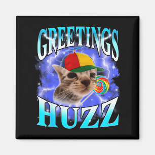 Imán Saludos divertidos meme de gato de jerga de la Gen