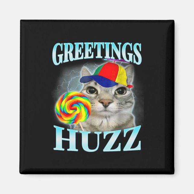 Imán Saludos Huzz Gracioso Gen Z Alpha Meme (Frente)