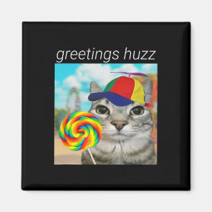 Imán Saludos Huzz Meme divertido de jerga de la Generac