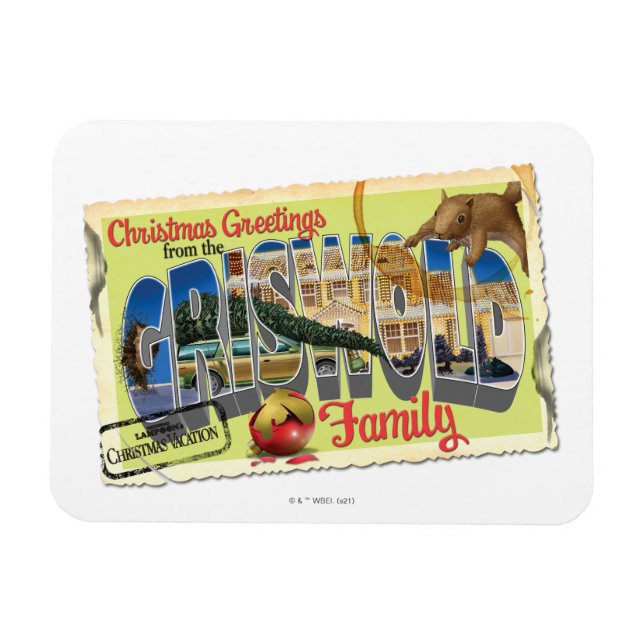 Imán Saludos navideños de la familia Griswold (Horizontal)