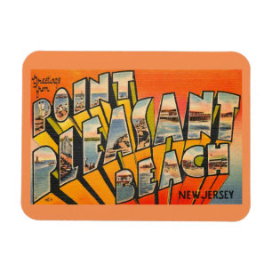 Imán Saludos, Pt. Playa agradable, Nueva Jersey Vintage