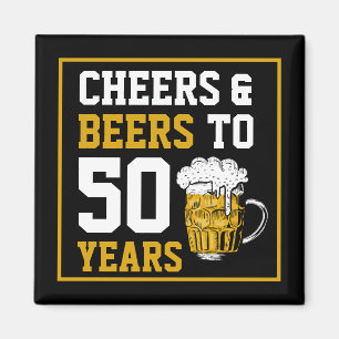 Imán Saludos y cervezas a 50 años 50 cumpleaños