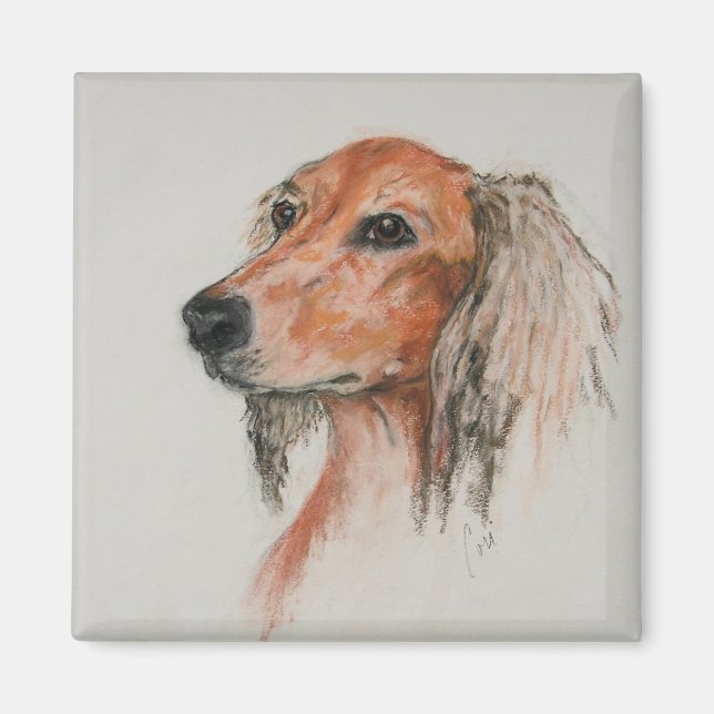 Imán Saluki Dog Art Magnet (Frente)