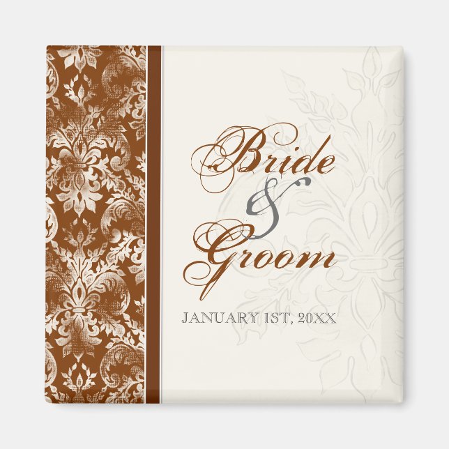 Imán Salva la fecha, Boda Personalizado del Aniversario (Frente)