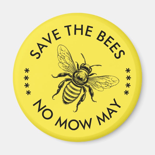Imán Salva las abejas no cortes mayo protectores de pol (Frente)