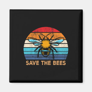 Imán Salvar a las abejas Retro Vintage Cambio Climático