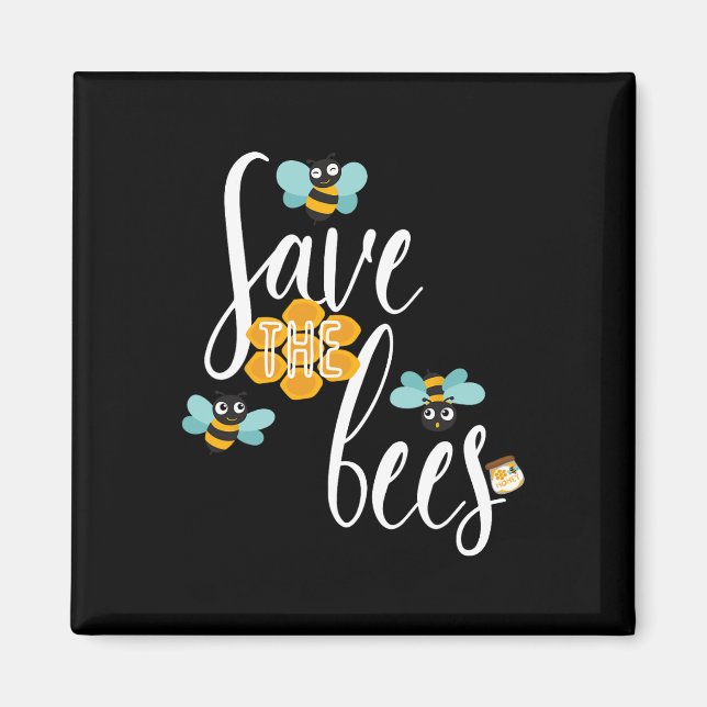 Imán Salvar a las abejas Tierra Lover Planeta Beekeeper (Frente)