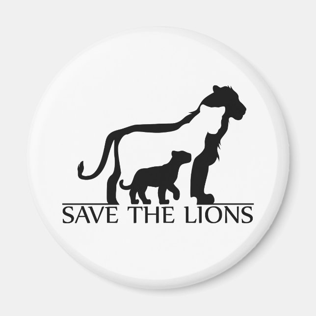 Imán Salvar a los leones (Frente)