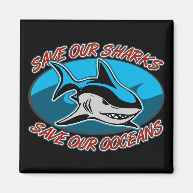 Imán Salvar a nuestros tiburones (Frente)