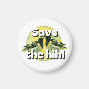 Imán Salvar al pájaro hihi - costillar nz en peligro de