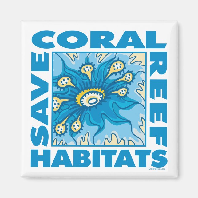 Imán Salvar los arrecifes de coral (Frente)