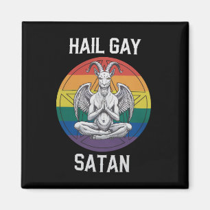 Imán Salve Satan Gay Divertido Goth Gótico Cabra LGBTQ