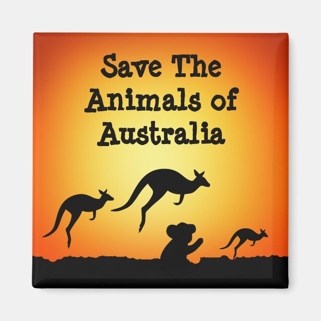 Imán Salvemos a los animales de Australia (Frente)