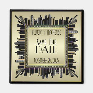 Imán Salvemos la cita Art Déco Champagne Gold Gatsby G