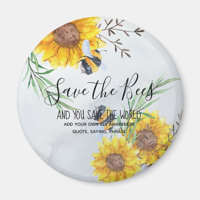 Imán Salven A Las Abejas Y Salvemos Al Mundo Personaliz (Frente)