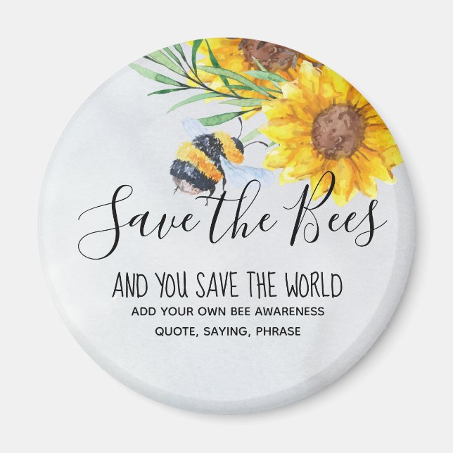 Imán Salven A Las Abejas Y Salvemos Al Mundo Personaliz (Frente)