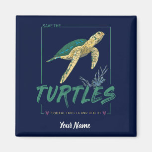 Imán Salven a las tortugas para el chica que ama la tor