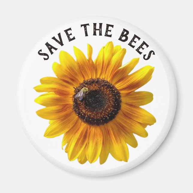 Imán Salven el girasol de las abejas (Frente)