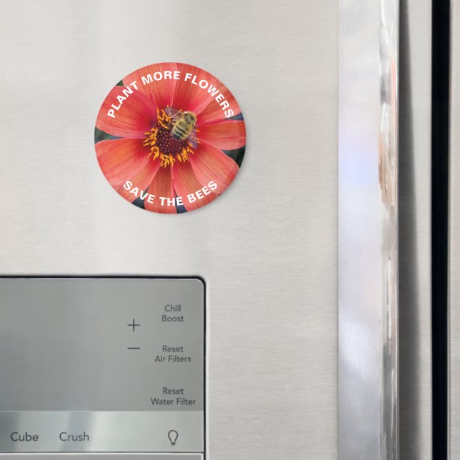 Imán Salven las abejas Naranja Dahlia Flower (In situ (nevera))