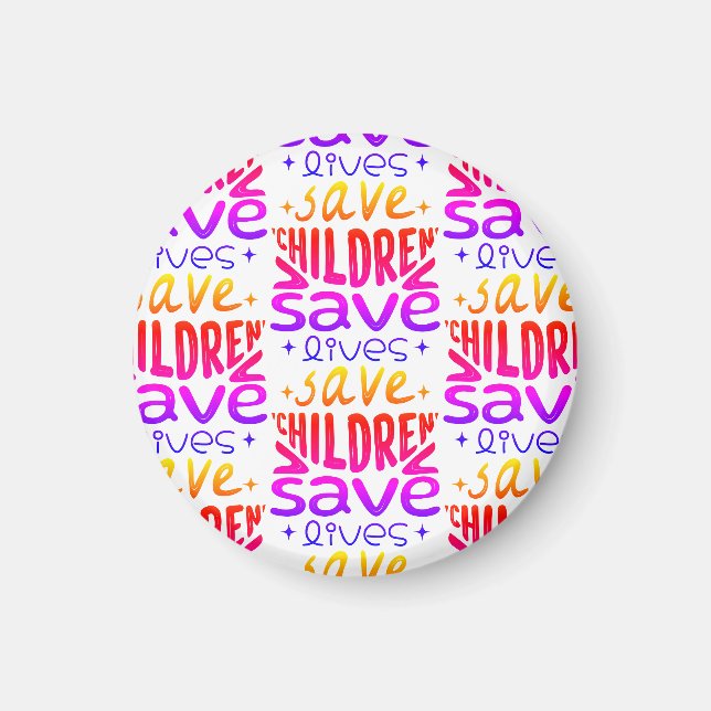 Imán Salven niños, salven vidas (Frente)